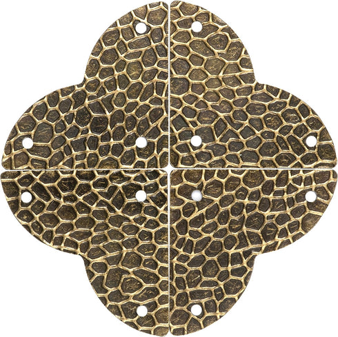 Dritz Home 44798-38 Campaign Hardware Small Hammered Quatrefoil Corner, Antique Brass (3-Pack)...