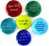 Lifeforce Glass Encouragement Stones, Motivational and Inspirational Quotes and Sayings on Translucent and Opaque Glass Stones, Set of 6...