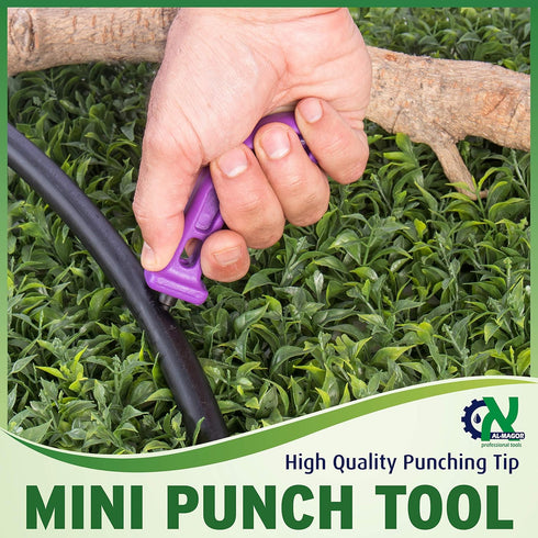 Mini Punch MP-3 Garden Tool: Small Hand Hole Puncher for Drippers, Sprinklers, Irrigation Tube Pipes, 3 mm Holing Tip Included...