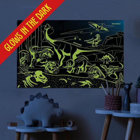 Glow in The Dark 100 Piece Dinosaur Puzzle for Kids - Dinosaurs Jigsaw Puzzles Toys for Boys & Girls Ages 6-8 - Christmas Birthday Gifts for Age 6...