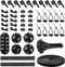 Cable Management Organizer Kit 2 Cable Sleeve Split with 41Self Adhesive Cable Clips Holder, 10pcs and 2 Roll Self Adhesive tie and 100 Fastening ...