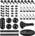 Cable Management Organizer Kit 2 Cable Sleeve Split with 41Self Adhesive Cable Clips Holder, 10pcs and 2 Roll Self Adhesive tie and 100 Fastening ...