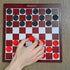 Black & Red Carved Stackable Wooden Checkers (24 Pieces); with Drawstring Cloth Storage Bag...
