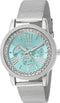 Accutime XOXO Women's Analog Watch with Silver-Tone Case, Crystal-Inset Bezel, Mesh Chain Bands - Official XOXO Woman's Silver-Tone Watch, Buckle ...