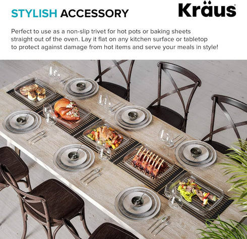 Kraus Multipurpose Workstation Sink Roll-Up Dish Drying Rack, Colander and Trivet in Yellow, KRM-11YL...