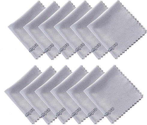 Wisdompro 12-Pack 6 x 6 Inches Microfiber Cleaning Cloth for Camera Optical Lens, Glass, Cell Phone, iPad, Tablet, Laptop, LCD TV, Computer Screen...