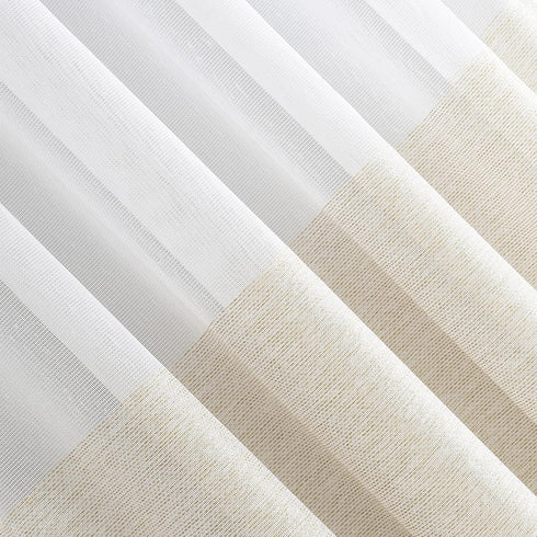 Clean Window Color Block Accent Anti-Dust Allergy/Pet Friendly Anti-Dust Sheer Curtain Panel, 50" x 84", Linen...