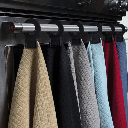 Ritz Premium Hook and Hang Towel, (2-Pack), 18" x 28", Long-Lasting Durable Rubber Hook, Highly Absorbent Super Soft Hand Cloths for Kitchen, Bath...