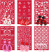 6Pcs Silk Screen Stencils for Polymer Clay, Valentine's Day Floral Silk Screen Stencils for Polymer Clay Reuseable Silk Screen for Polymer Clay Ea...