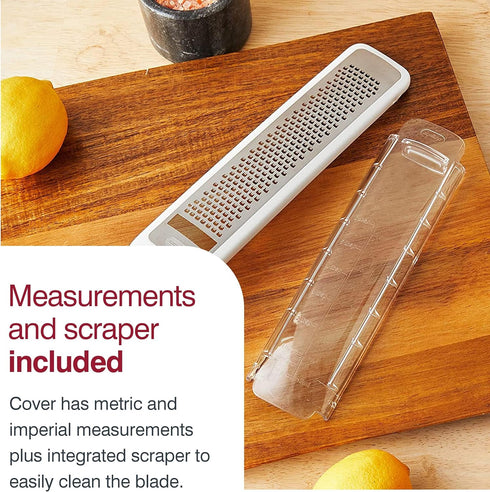 Zyliss SmoothGlide Rasp Grater – Fine Handheld Grater & Citrus Zester with Razor Sharp Stainless Steel Blade & Ergonomic Handle - Protective Cover...