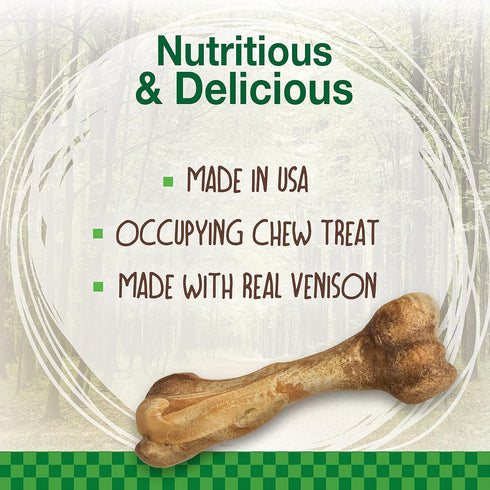 Nylabone Healthy Edibles Natural Long Lasting Venison Flavor Dog Chew Treats Wild Bone Large/Giant(1 Count)...