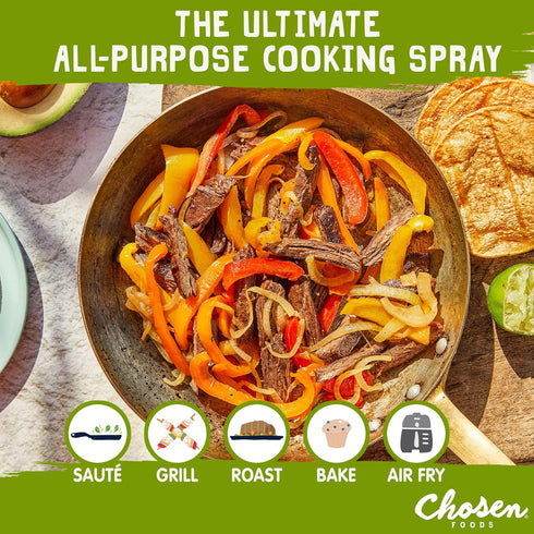 Chosen Foods 100% Pure Avocado Oil Spray, Keto and Paleo Diet Friendly, Kosher Cooking Spray for Baking, High-Heat Cooking and Frying (6 oz, 2 Pac...