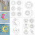 GLOBLELAND 4 Sheets Sun and Moon Pattern Water Soluble Hand Sewing Stabilizers for Fabric Embroidery Stitch Practice Embroidery Stickers Wash Away...