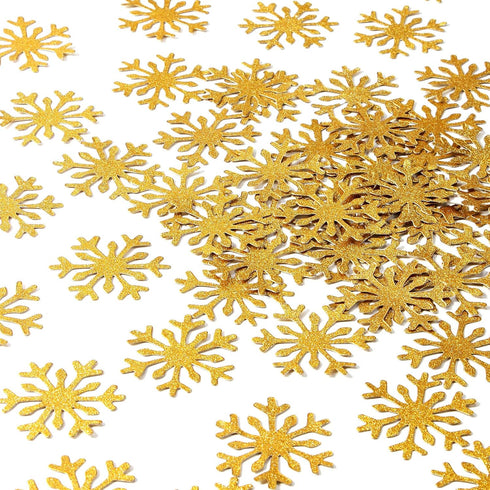 Gold Snowflake Party-Decorations Christmas Confetti - 100pcs Glitter Paper decor Table Confetti,Winter Wonderland Birthday Party Supplies New Year...