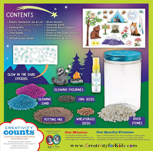 Creativity for Kids Grow 'N Glow Terrarium Kit for Kids - Educational Science Kits Ages 6-8+, Kids Gifts for Boys and Girls, Craft and STEM Projec...