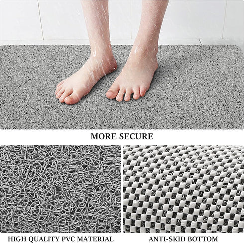 LuxStep Shower Mat Bathtub Mat,24x16 inch, Non-Slip Bath Mat with Drain, Quick Drying PVC Loofah Bathmat for Tub,Shower,Bathroom (Phthalate Free,G...