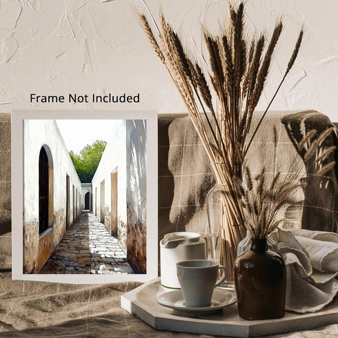 Posterizer 1 pcs-quiet Mediterranean or North African village alleyway 6-Photography Art Gift for Men Women Entrepreneur Teens Decor for Home & O...