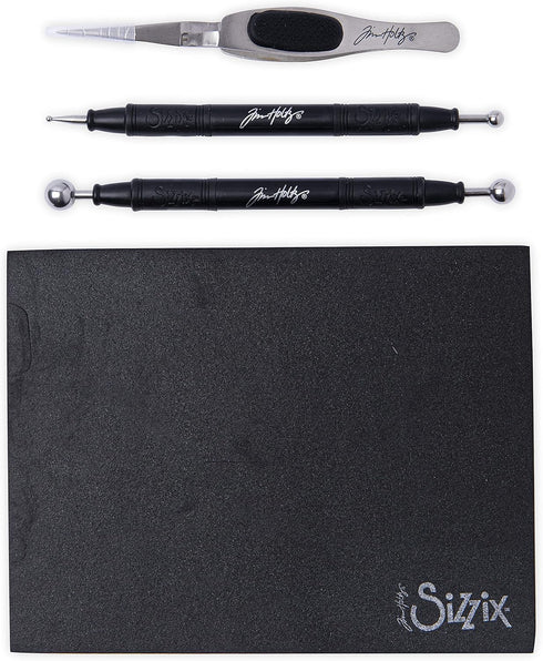 Sizzix (Black) Tim Holtz Shaping Kit 665304 – Scrapbooking and Cardmaking Paper Sculpting Set, One Size...