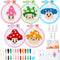WATINC Mushroom Embroidery Cross Stitch Kit - DIY Keychain with mushroom Patterns Needlepoint Starter Kits for kids, Set of 5 Embroidery Kits with...