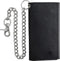 F&L CLASSIC RFID Blocking Mens Tri-fold Long Style Cowhide Leather Steel Chain Wallet,Black...