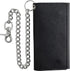 F&L CLASSIC RFID Blocking Mens Tri-fold Long Style Cowhide Leather Steel Chain Wallet,Black...
