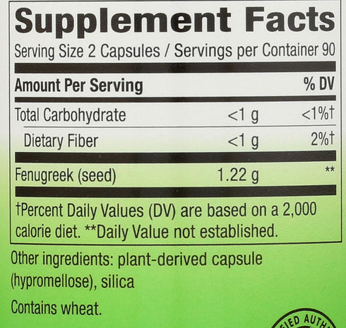 NATURES WAY Fenugreek Seed, 180 CT...