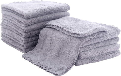 Soft 12 Pack Baby Washcloths - Extra Absorbent Wash Clothes for Newborns, Infants and Toddlers - Suitable for Baby Skin and New Born - Microfiber ...