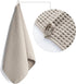 POLYTE Microfiber Lint Free Hand Towel, 16 x 30 in, 4 Pack (Beige, Waffle Weave)...