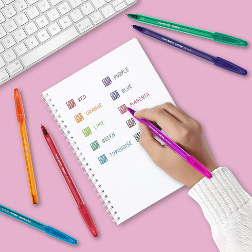 Paper Mate InkJoy 100ST Ballpoint Pens | Medium Point (1.0mm) | Fun Colours | 10 Count...