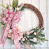 HUIHUANG Pink Velvet Wired Ribbon 1-1/2", Light Pink Velvet Wire Ribbon for Easter Wreath Supplies, Bows Making, Garland, Gift Wrapping, Spring De...