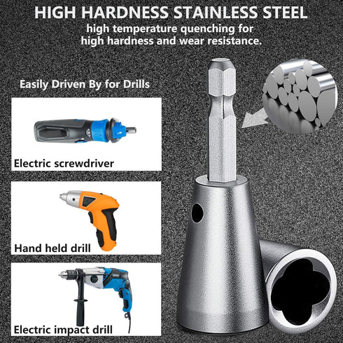 WILD+ Wire Twister Tool for Drill - 4pcs, Wire Twisting Tool, Wire Stripping and Twisting Tool, Wire Connector, Wire Nut Twister for Electrical Po...