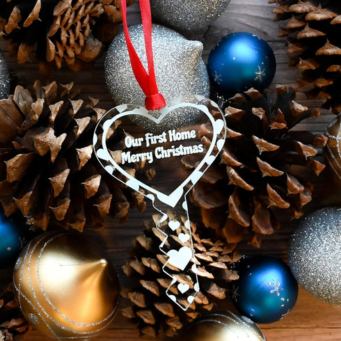 Personalized 2025 New Home Christmas Ornament Gift Box Incld Key Shape, First House Customized Shatterproof Acrylic | Made in USA...