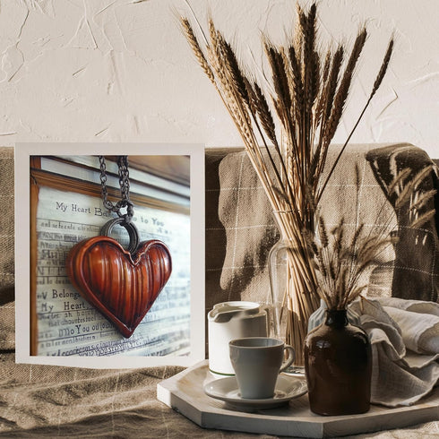 Posterizer 1 pcs-cute heart locket necklace-Valentine's day inspired art-Romantic Art-Holiday Poster Collection-Gift for Couples boyfriend girlfri...