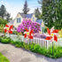 timecity 4 PCS Pinwheels Red Silver Wind Spinners 9.5inch Sparkly Garden Pinwheel Reflective Windmills Scare Birds Animal Away Spinner for Yard an...