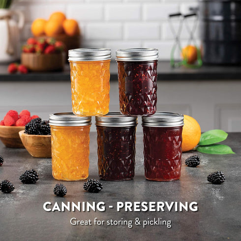 Paksh Novelty Mason Jars - Food Storage Container - 6-Pack - Airtight Container for Pickling, Canning, Candles, Home Decor, Overnight Oats, Fruit ...
