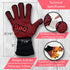 NutriChef BBQ Gloves - 1472°F Heat Resistant, Fireproof Mitts with Non-Slip Silicone Grip, Perfect for Barbecue, Grilling, Cooking, Baking & Campi...