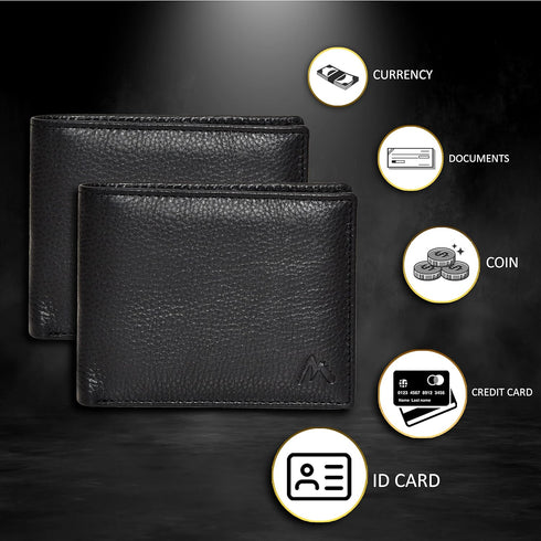 Handmade RFID Leather Bifold Wallets For Men in Multiple Colors offering 9 Cards and 1 ID Slots...