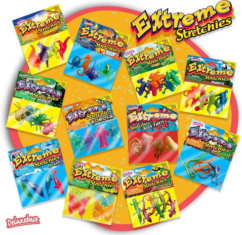 Deluxebase Extreme Stretchies - Lizards from Pack of 4 Small Reptile Animal Stretchy Toys. Perfect for kids, great party favors and pinata stuffer...