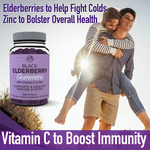Country Farms Elderberry Gummies with Vitamin C and Zinc, Supports Healthy Immune System, Rich in Antioxidants, Triple Action Immune Blend, Berry ...