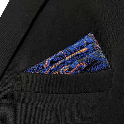 S&W SHLAX&WING Mens Pocket Squares for Suits Orange Blue Luxury Gift for Men...