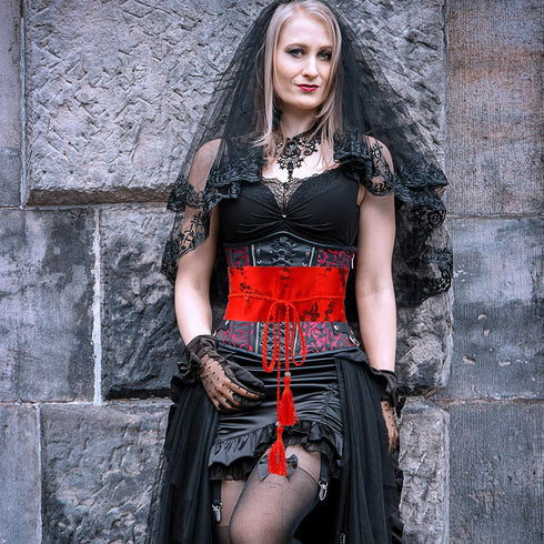 Amosfun Women Kimono OBI Belts Japanese Style Embroidered Waist Bands Waist Belt with Tassel for Yukata Robe Accessories Red...