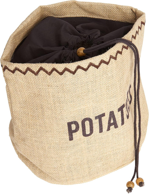 Natural Elements Potato Bag with Blackout Lining, Potato Storage Bag, Hessian, 24 x 24 cm, Brown...