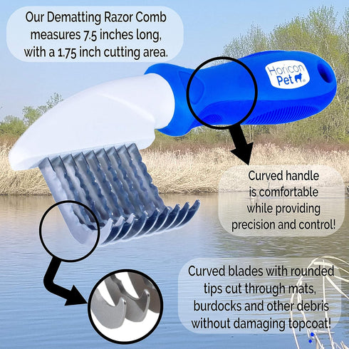 Ultimate Pet Dematting & Deshedding Set - 3 in 1 Grooming Tool Set - Dual Sided Undercoat Rake, Dematting Razor Comb & Detangling Pet Comb...
