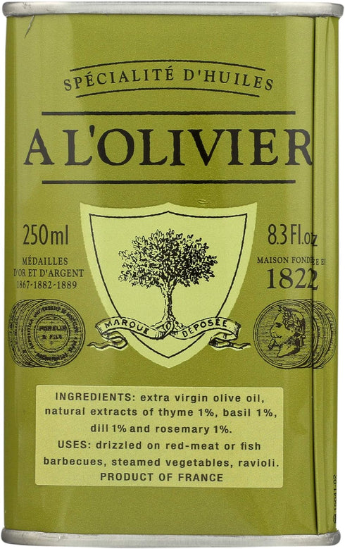 A L'Olivier Olive Oil Infused with Herbs Provence, 8.3 Ounce Tin...