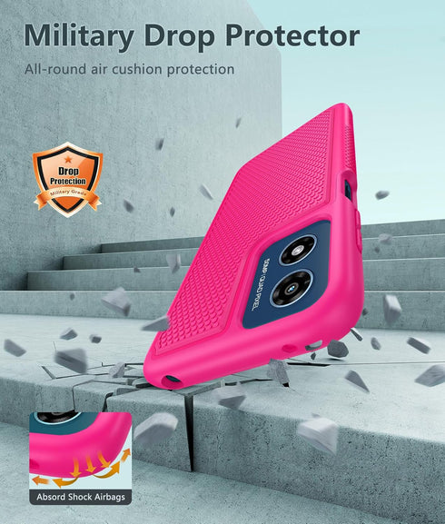 FNTCASE for Motorola Moto G-Play-2024 Case: Dual Layer Protective Heavy Duty Cell Phone Cover Shockproof Rugged with Non Slip Textured Back - Mili...