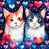 Fabric Panel 14"x14" Cats 100% Cotton Quilting Panel Square AM463...
