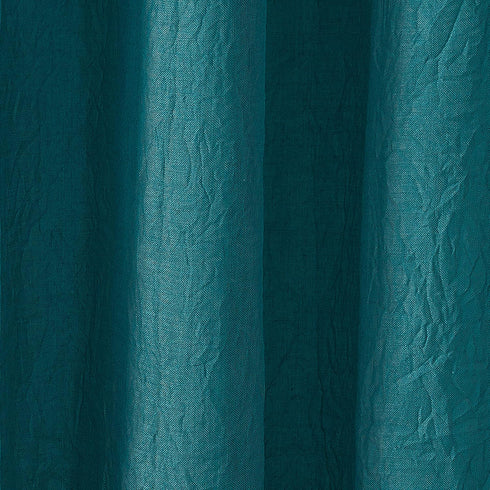No. 918 Tayla Crushed Texture Semi-Sheer Rod Pocket Curtain Panel, 50" x 95", Marine...