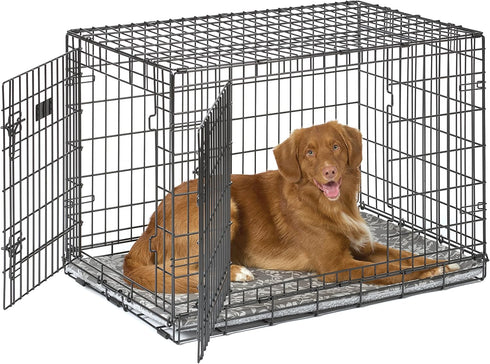 MidWest Homes for Pets Quiet Time Reversible Crate Pan Cover 36' Gray Floral/Fleece...