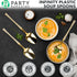 Party Bargains Disposable Plastic Gold Soup Spoons, Infinity Modern Design Utensils, 40 Pack...