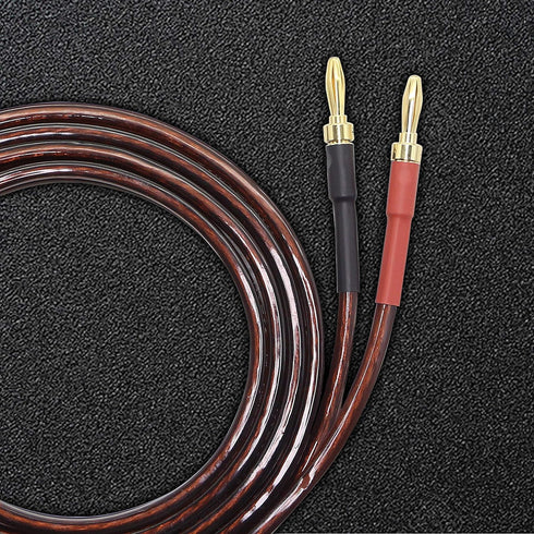 XMSJSIY HIFI OFC Speaker Wire with Spade Plug to Banana Plug Speaker Jumper Cable, 4 Banana Plug to 4 Y-shaped Fork Plug Gold-plated Extension Jum...